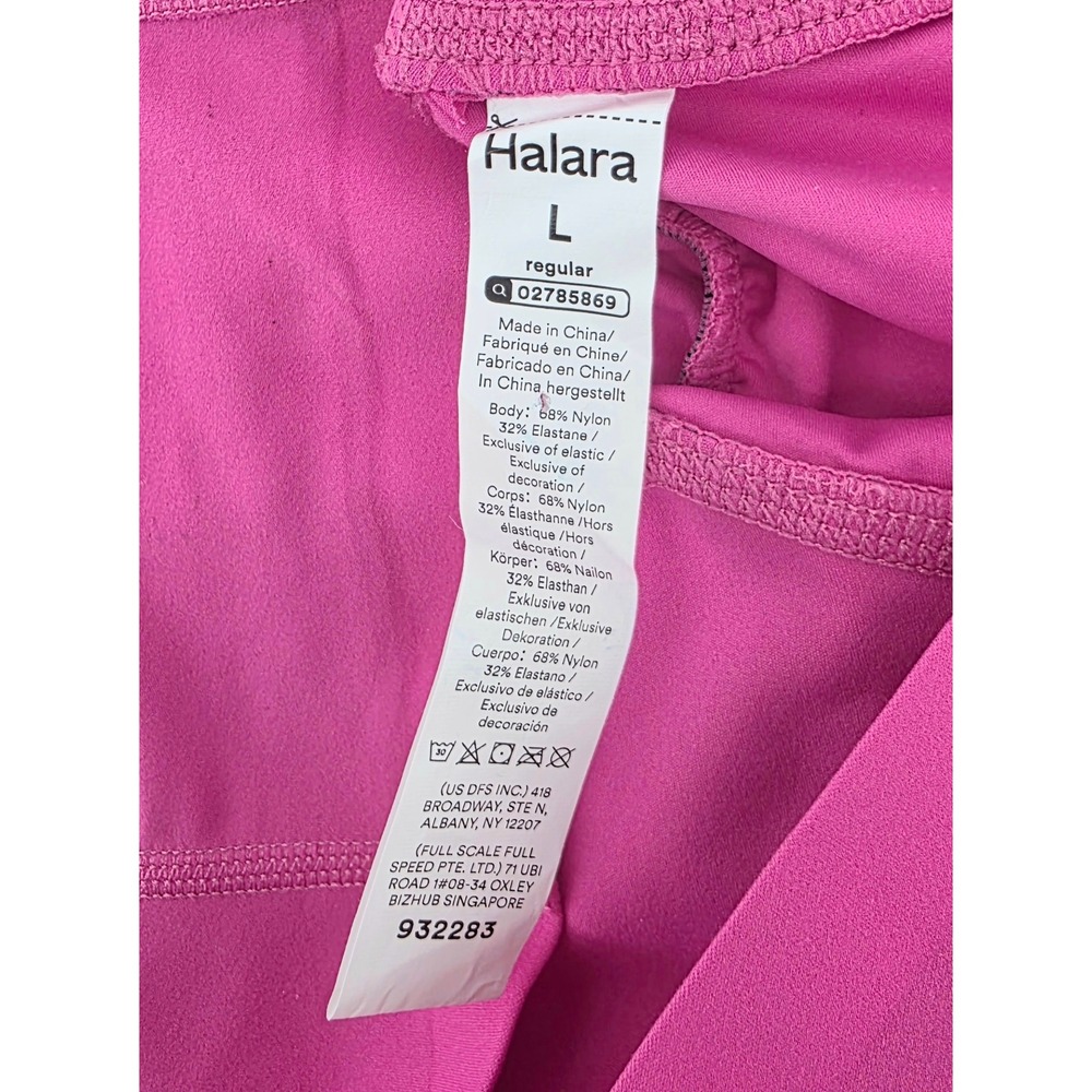 Halara Barbiecore Pink Flare Leggings Size L Women High Waist Scrunch Butt Yoga - Picture 3 of 7